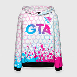 Женская толстовка GTA neon gradient style: символ сверху