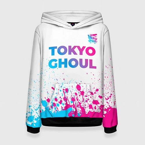 Женская толстовка Tokyo Ghoul neon gradient style: символ сверху / 3D-Черный – фото 1