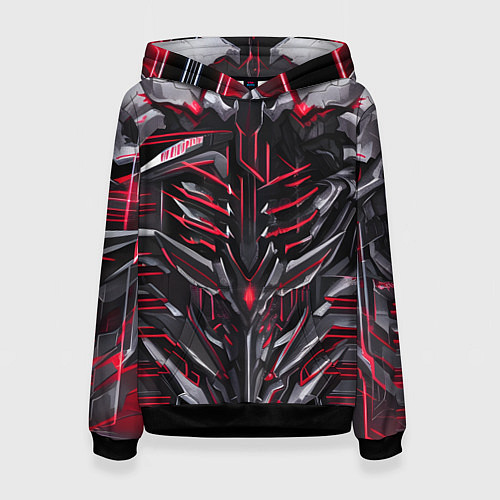 Женская толстовка Красная кибер броня / 3D-Черный – фото 1