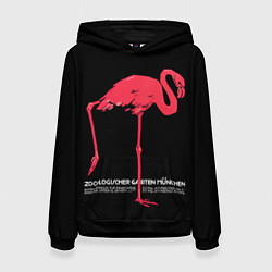 Толстовка-худи женская Фламинго - Мюнхен, цвет: 3D-черный