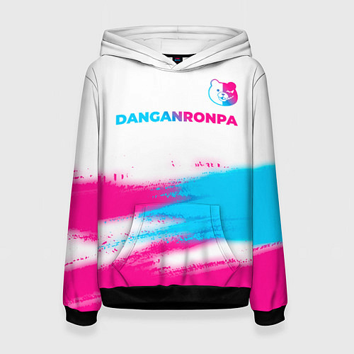 Женская толстовка Danganronpa neon gradient style: символ сверху / 3D-Черный – фото 1