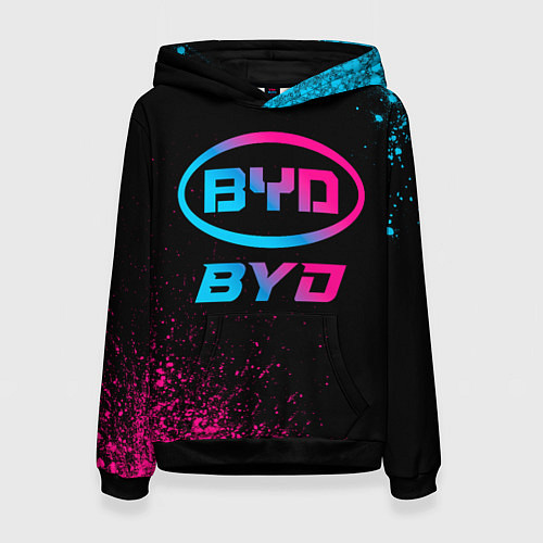 Женская толстовка BYD - neon gradient / 3D-Черный – фото 1