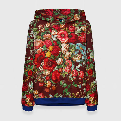 Женская толстовка Платок цветочный узор / 3D-Синий – фото 1