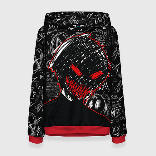 Женская толстовка Токийский гуль - Dead inside mood / 3D-Красный – фото 1