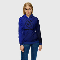 Толстовка-худи женская Linkin park лого градиент, цвет: 3D-синий — фото 2