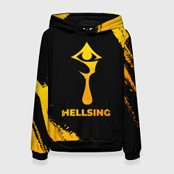 Толстовка-худи женская Hellsing - gold gradient, цвет: 3D-черный