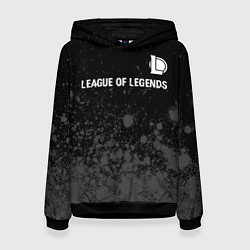 Толстовка-худи женская League of Legends glitch на темном фоне: символ св, цвет: 3D-черный