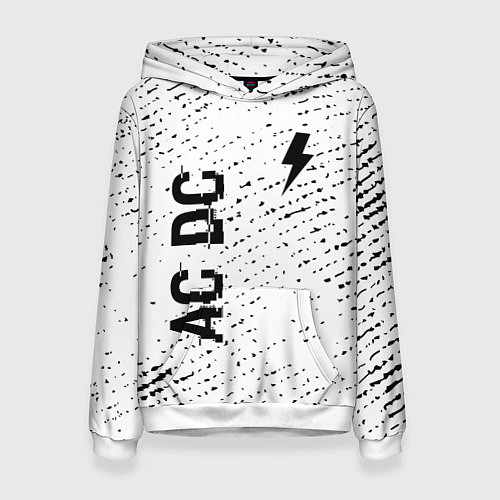 Женская толстовка AC DC glitch на светлом фоне: надпись, символ / 3D-Белый – фото 1
