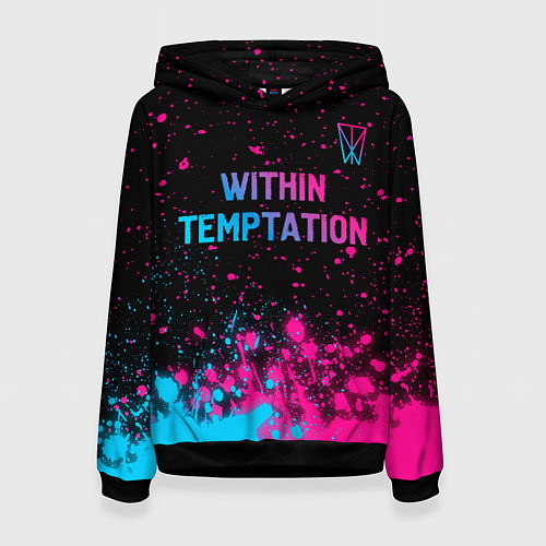 Женская толстовка Within Temptation - neon gradient: символ сверху / 3D-Черный – фото 1