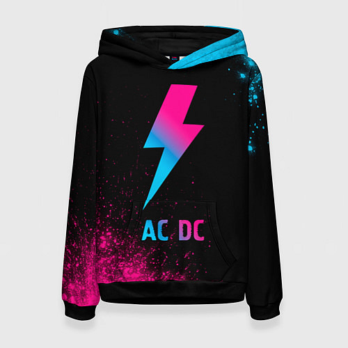 Женская толстовка AC DC - neon gradient / 3D-Черный – фото 1