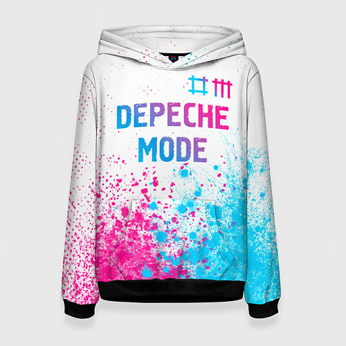 Женская толстовка Depeche Mode neon gradient style: символ сверху / 3D-Черный – фото 1