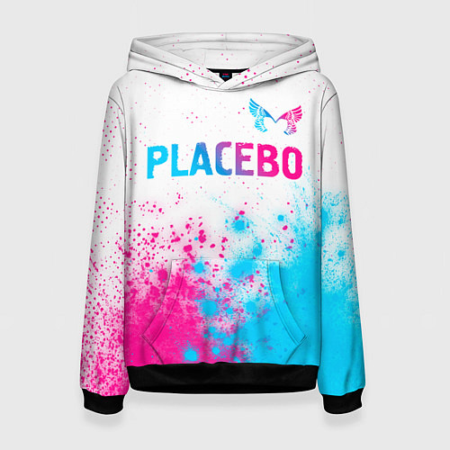 Женская толстовка Placebo neon gradient style: символ сверху / 3D-Черный – фото 1