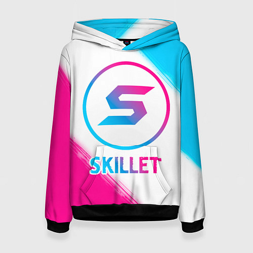 Женская толстовка Skillet neon gradient style / 3D-Черный – фото 1