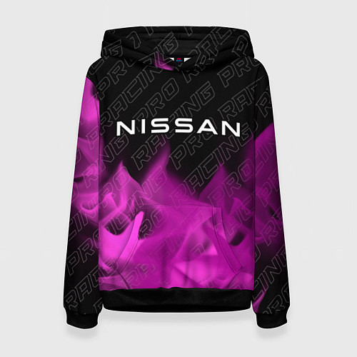 Женская толстовка Nissan pro racing: символ сверху / 3D-Черный – фото 1