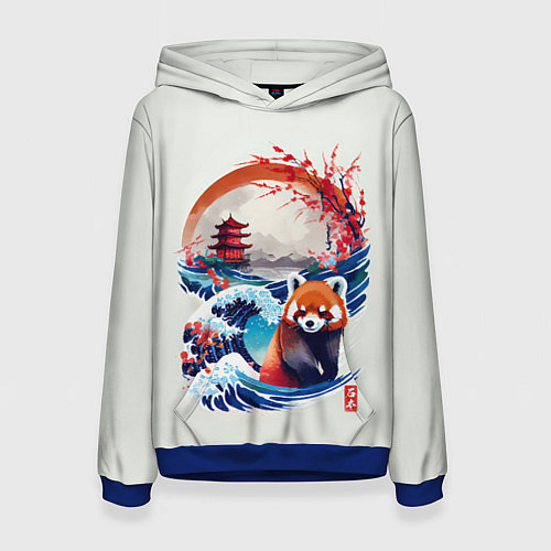 Женская толстовка Красная панда на охоте / 3D-Синий – фото 1