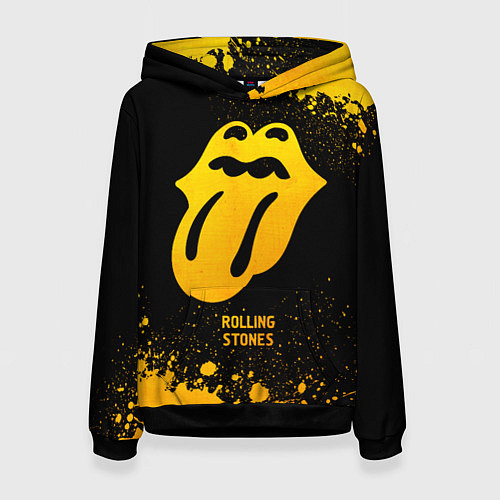 Женская толстовка Rolling Stones - gold gradient / 3D-Черный – фото 1