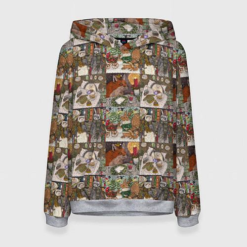 Женская толстовка Милые иллюстрации коллаж / 3D-Меланж – фото 1