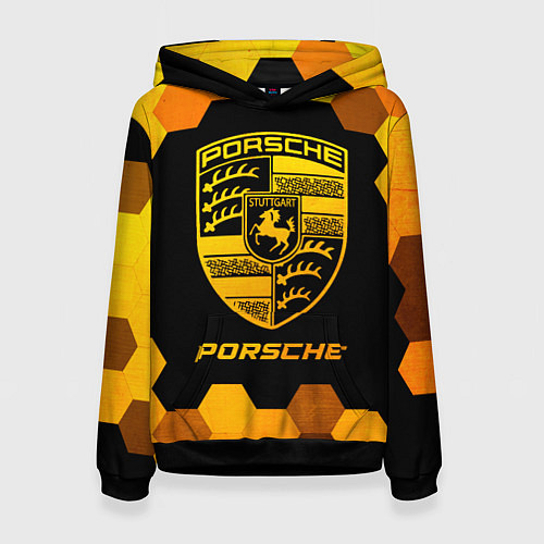 Женская толстовка Porsche - gold gradient / 3D-Черный – фото 1