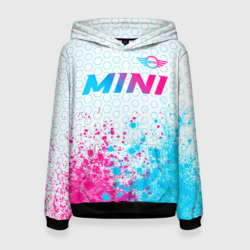 Женская толстовка Mini neon gradient style: символ сверху / 3D-Черный – фото 1