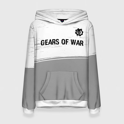 Женская толстовка Gears of War glitch на светлом фоне: символ сверху / 3D-Белый – фото 1