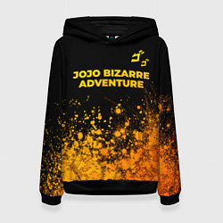 Толстовка-худи женская JoJo Bizarre Adventure - gold gradient: символ све, цвет: 3D-черный