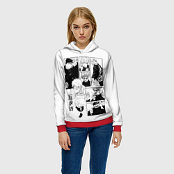 Толстовка-худи женская Разный Годжо - Магическая битва, цвет: 3D-красный — фото 2