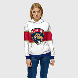 Толстовка-худи женская Florida panthers - uniform - hockey, цвет: 3D-синий — фото 2