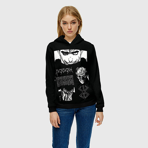 Женская толстовка Взгляд Берсерка / 3D-Черный – фото 3