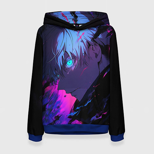 Женская толстовка Сатору Годжо - Магическая битва - неон / 3D-Синий – фото 1