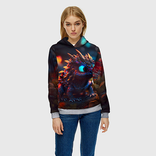 Женская толстовка Дракончик и осень / 3D-Меланж – фото 3