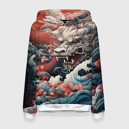 Женская толстовка Морской дракон Irezumi / 3D-Белый – фото 1