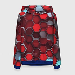 Женская толстовка Cyber hexagon red