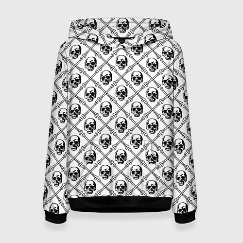 Женская толстовка Черепа и кости / 3D-Черный – фото 1