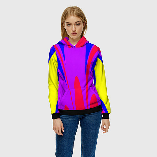 Женская толстовка Яркий цветной мотив / 3D-Черный – фото 3