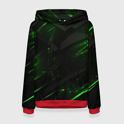 Женская толстовка Dark black green abstract