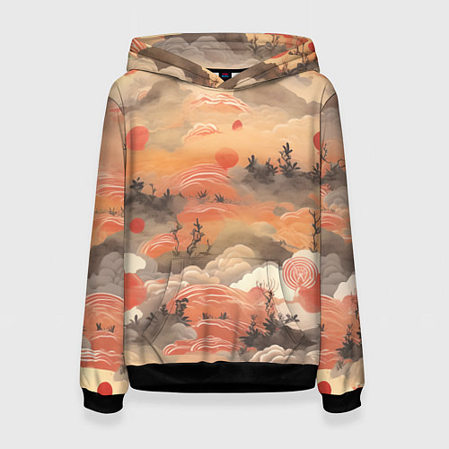 Женская толстовка Japen pattern / 3D-Черный – фото 1