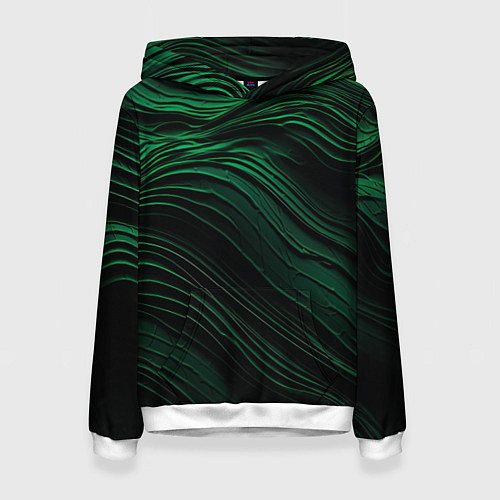 Женская толстовка Dark green texture / 3D-Белый – фото 1