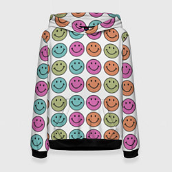 Толстовка-худи женская Smiley face, цвет: 3D-черный