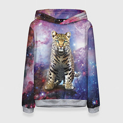 Толстовка-худи женская Space leopard, цвет: 3D-меланж