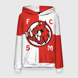 Толстовка-худи женская FCSM мясо, цвет: 3D-белый