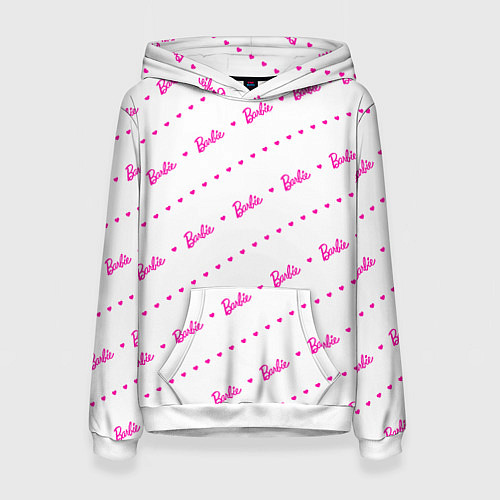 Женская толстовка Барби паттерн - логотип и сердечки / 3D-Белый – фото 1