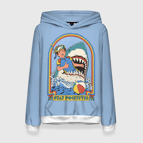 Женская толстовка Хищная акула водолаз - будь позитивным / 3D-Белый – фото 1