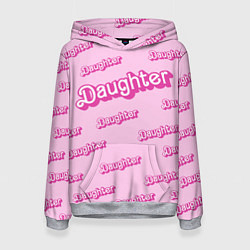 Толстовка-худи женская Дочь в стиле барби - розовый паттерн, цвет: 3D-меланж