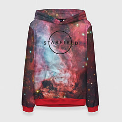 Толстовка-худи женская Starfield лого космос, цвет: 3D-красный