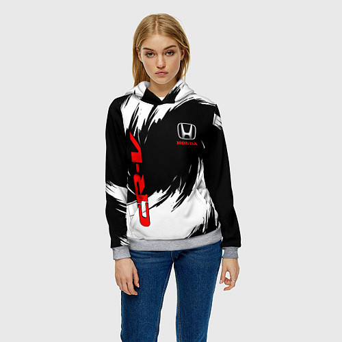 Женская толстовка Honda - белые краски / 3D-Меланж – фото 3