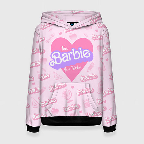 Женская толстовка Эта Барби - учительница: розовый паттерн / 3D-Черный – фото 1