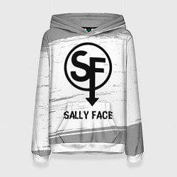 Толстовка-худи женская Sally Face glitch на светлом фоне, цвет: 3D-белый
