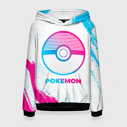 Женская толстовка Pokemon neon gradient style / 3D-Черный – фото 1