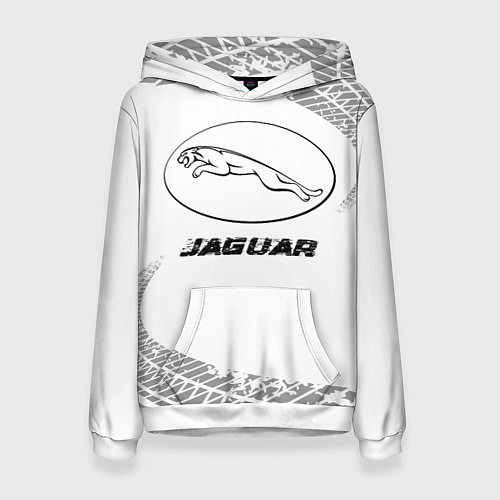 Женская толстовка Jaguar speed на светлом фоне со следами шин / 3D-Белый – фото 1