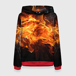 Толстовка-худи женская Black fire style, цвет: 3D-красный